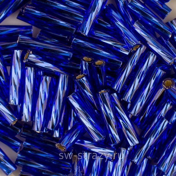 Бисер Twisted 9 mm #0028 Внутреннее серебрение, кобальт