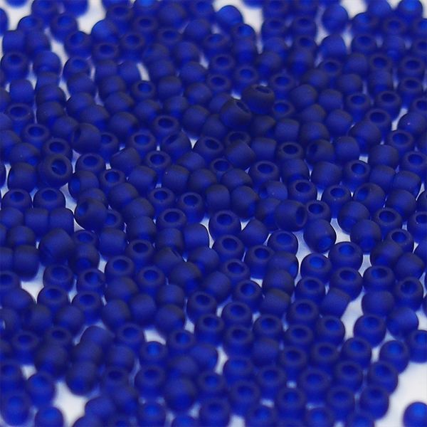 Бисер круглый 11/0 #0008DF Матовый прозрачный, кобальт