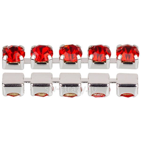 Стразовая цепь 2 мм  Hyacinth\silver