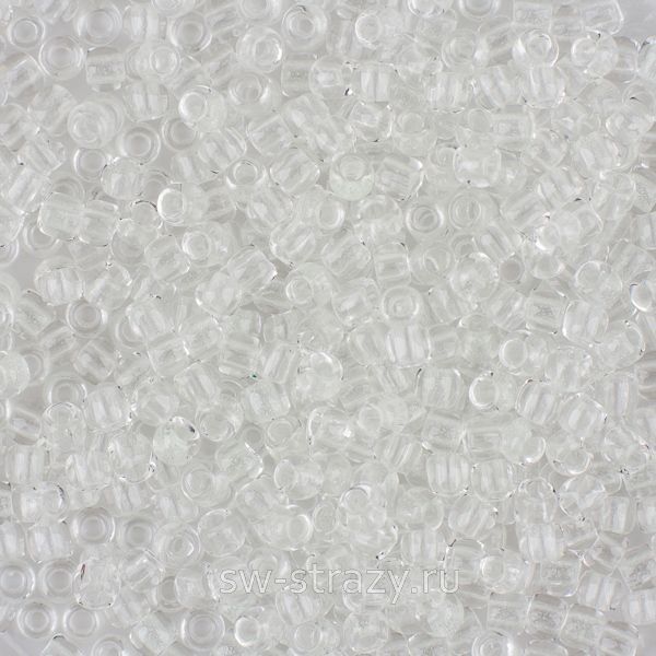 Бисер круглый 11/0 #2711 Светящийся в темноте хрусталь\ярко-голубой
