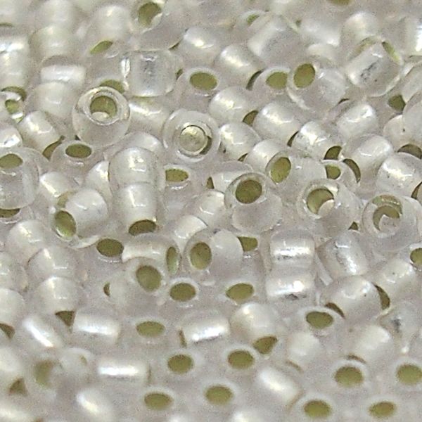 Бисер круглый 11/0 #0021F Внутреннее серебрение, матовый,хрусталь