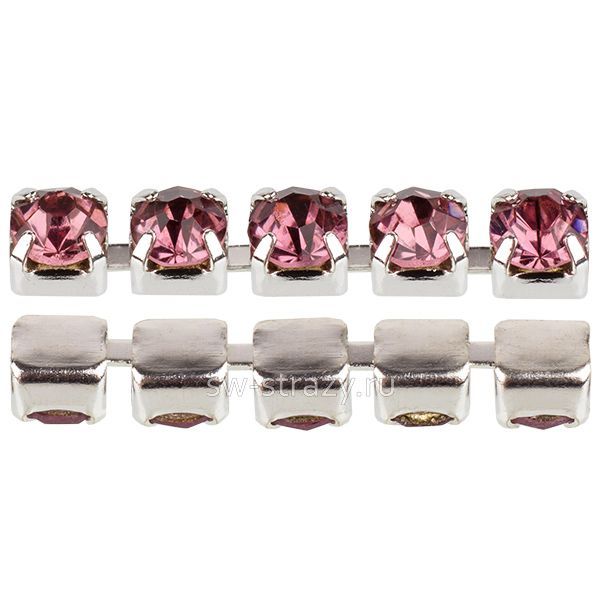 Стразовая цепь 2.9 мм  Iris\silver