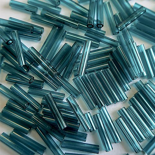 Бисер стеклярус 9 mm #0007BD Морская волна